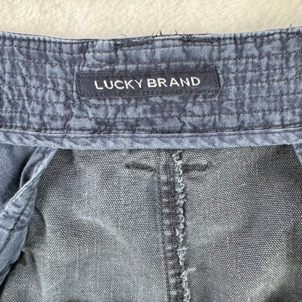 Lucky Brand Men’s Camo Cargo Shorts Size 38 Blue Gray Streetwear Utility - Picture 7 of 11